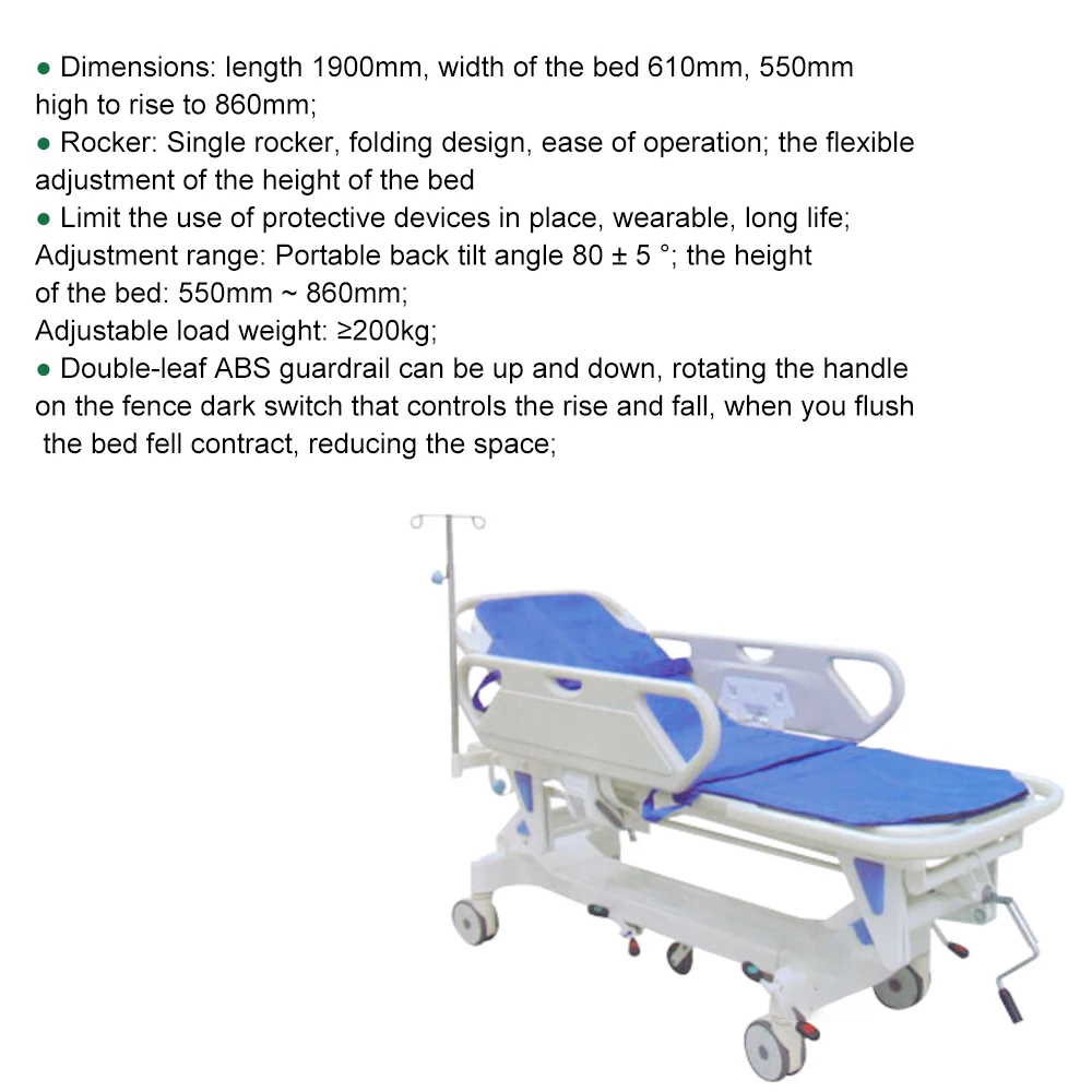 Best Selling Hospital Stretchers Patient Transfer Trolley Bed Emergency Transport Stretcher