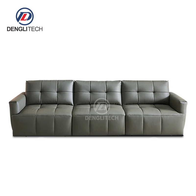 Modern High End Genuine Leather Functional Living Room Sofa Set Furniture 3 Seater Electric Extendible Recliner Sofa Bed