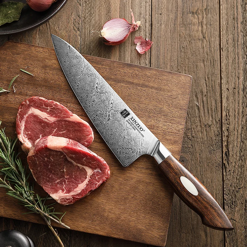 New High quality 110 layers Damascus steel Desert Ironwood Handle Sharp Kitchen knives Chef Knife ODM OEM