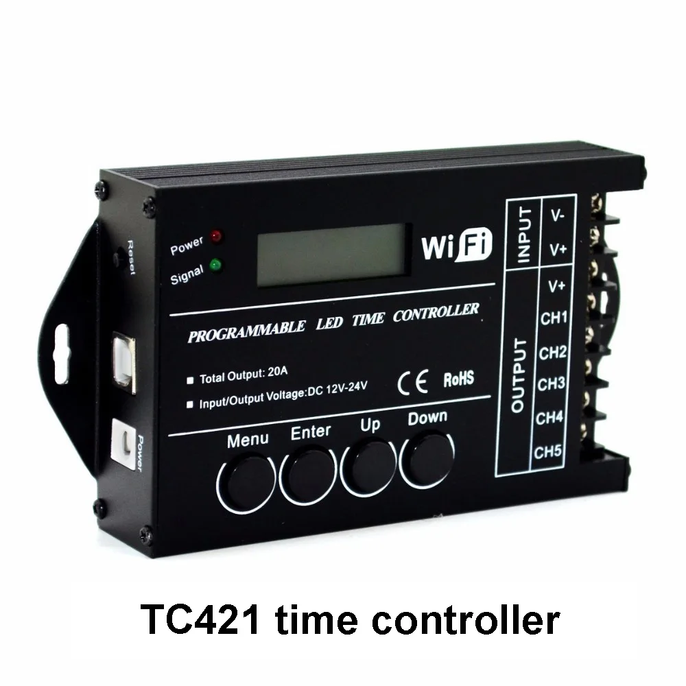 
BSOD LED Time Controller TC420 TC421 22Pack Time Programmable 5 CH output Led Strip Light Controller for aquariums, fish tank, 