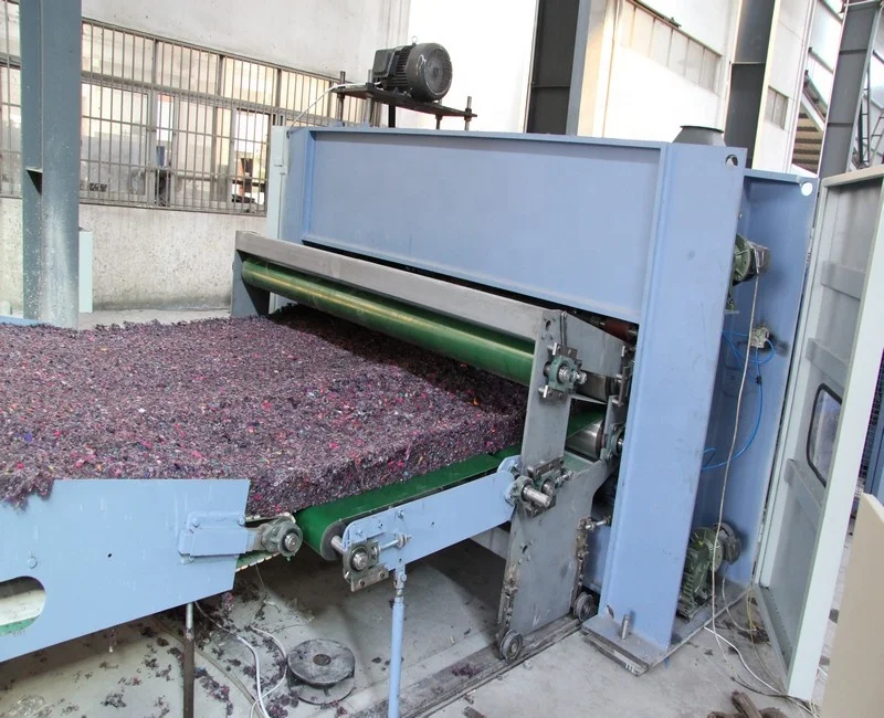 needle punching recycled cotton and polyester felt production line