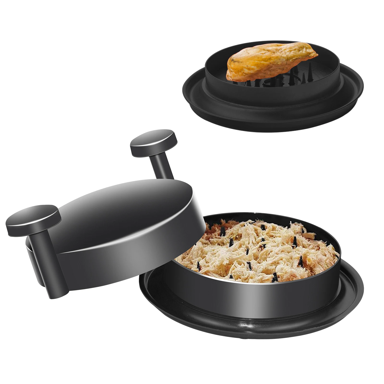 Meat Shredder Alternative to Bear Claws Meat Shredding Tool with Handles and Non Skid Base for Pulled Pork Chicken Beef Food