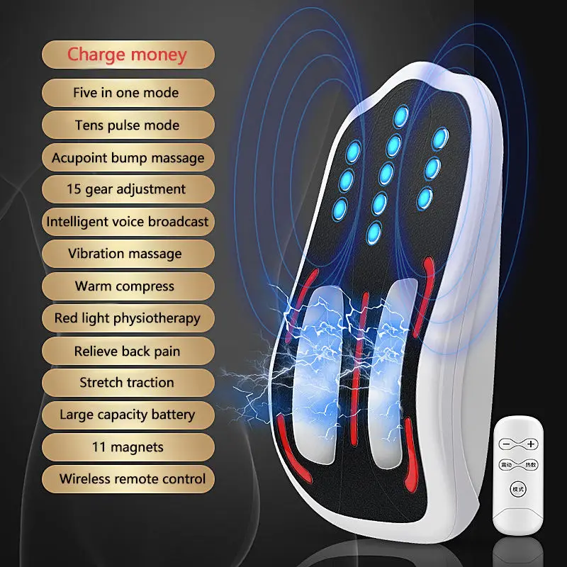 YICOLY TENS waist Lumbar vertebrae traction corrector infrared magnetic back pain massage machine shiatsu electric back massager