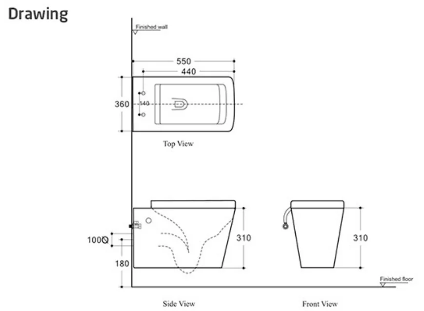 Hot selling sanitary ware bathroom wall-hung toilet/ wall hanging toilet 103N