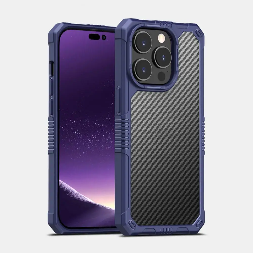 Carbon Fiber Phone Case Anti-drop High Toughness Anti-crack Detachable Explosion-proof Mobile Phone Cases for iPhone 14/14Pro/14