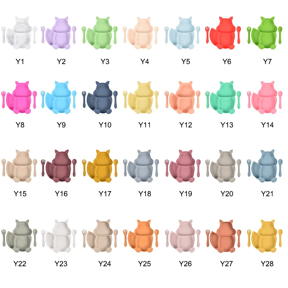 Amazon Tableware Baby Dishes Dining Children Dinnerware Plate Set Bowls Kid Toddler Food Feeding Divided Silicon Suction Plate