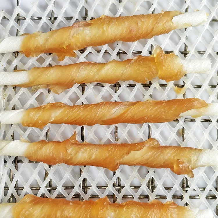 Crystal  chicken wrap rawhide twist pet treat