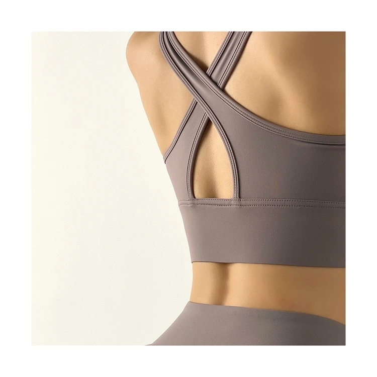 High Quality Hot Sale New Design Eco-friendly Nude Sports Bra Sweat-wicking For Gym Fitness