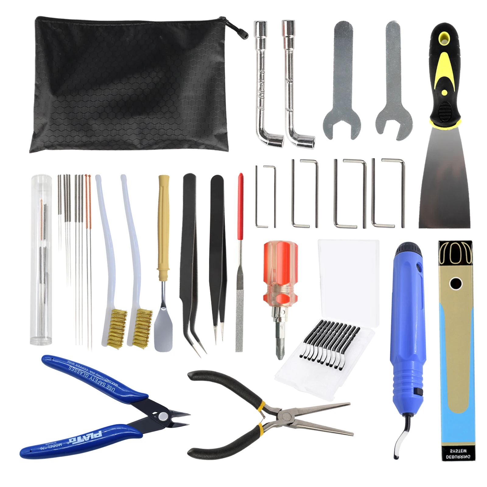 Deburring Tool Kit Trimming Knife Edge Cutter Files 3D Printer Parts Wrench Cleaner Needle for Nozzle Scraper Cutting Wire Cable