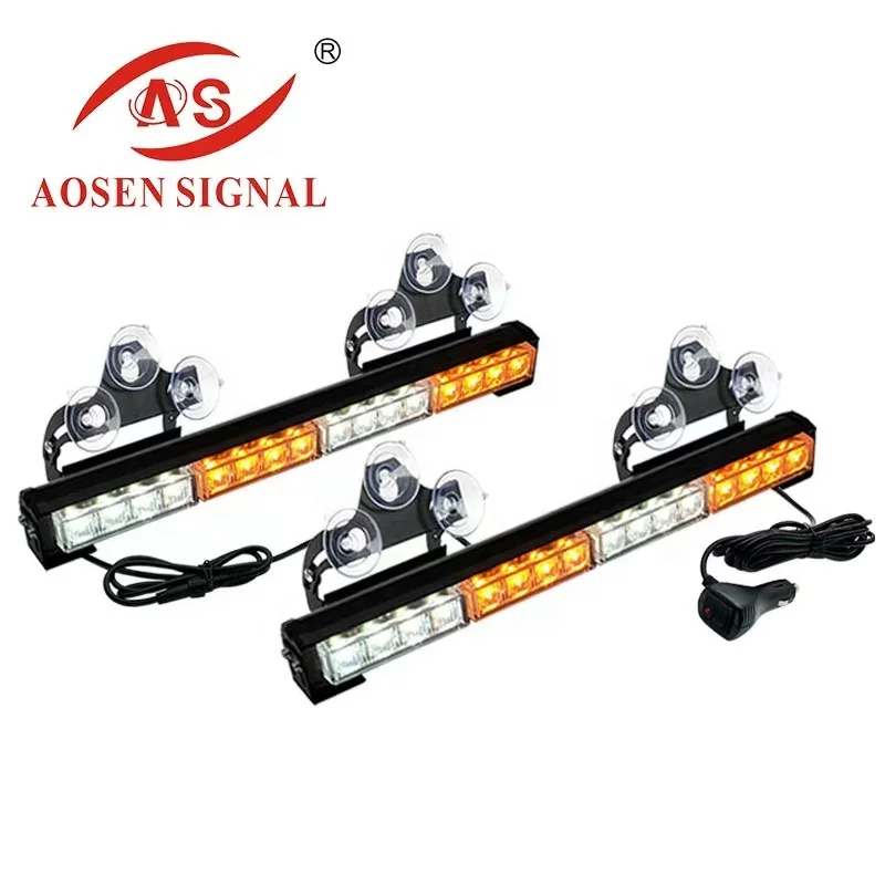 2*16.8 in 32led emergency traffic flashing safety car windshield warning light bar 26 modes