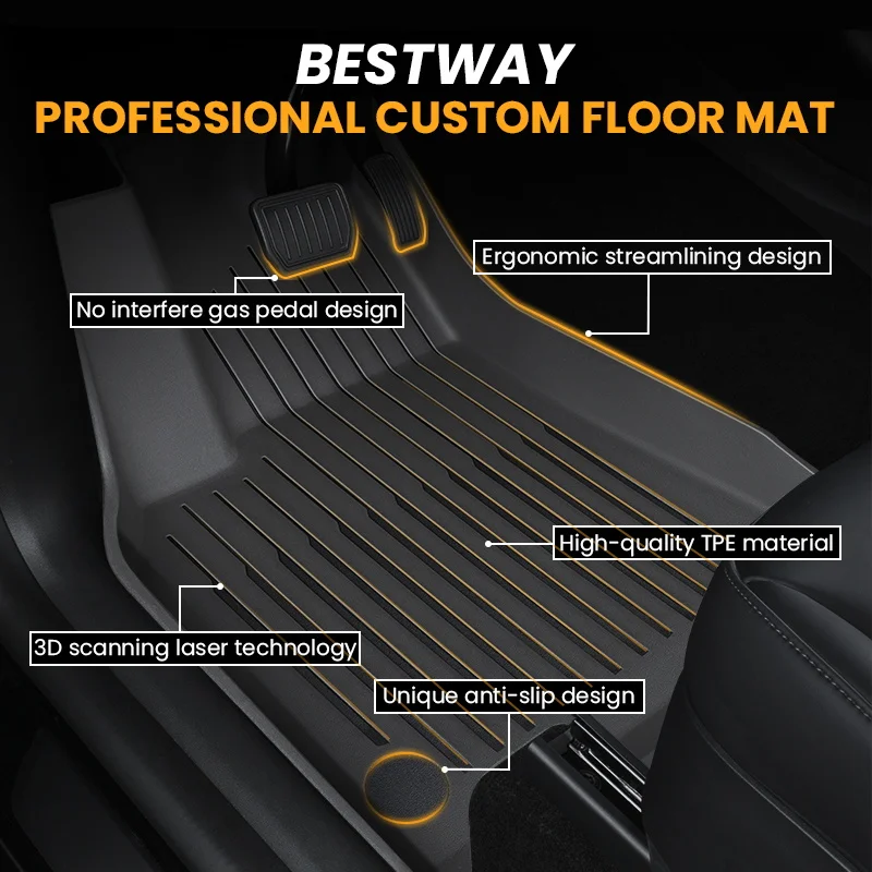Custom Car Accessories TPE Car Mats All Weather Rubber Car Floor Mat for Honda Accord