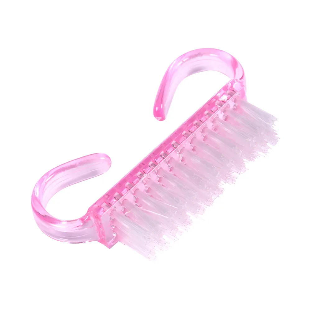 Low Price Goat shofar Shape all new Eco-friend transparent plastic small mini nail brush with nylon hair