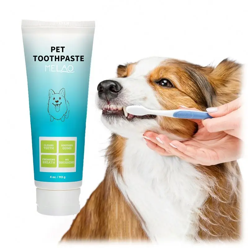 oem MELAO Private label High Quality Natural Vegan Puppy Dog Oral Dental Stone Cleaning Pet Toothpaste Wholesale