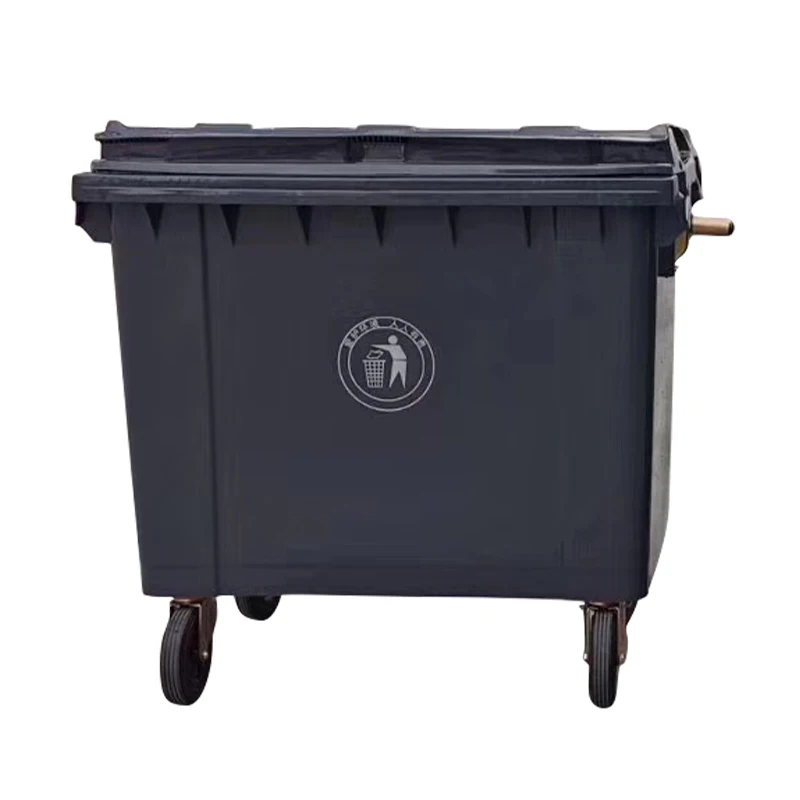 Outdoor Large 660L Plastic Garbage Bin with Wheels Street Community Garbage Container with Lid Recycle Waste Bin