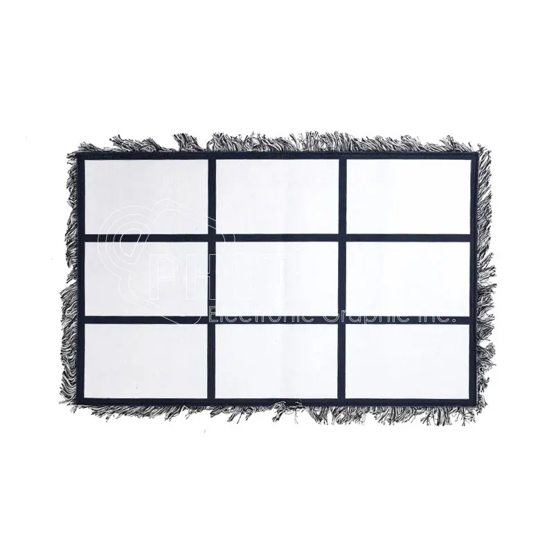 Sublimation Blank 9-Panel Fringe Area Rug Custom Bedroom Rug Carpet