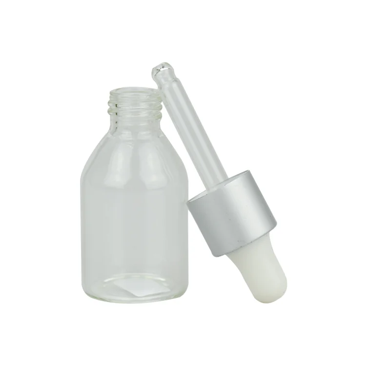 China factory price 30ml dropper bottle glass skincare serum bottle with plastic dropper