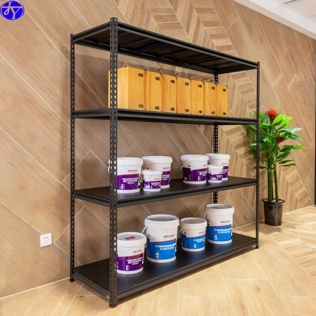 1220*600*2000mm Middle East Market Matt black powder coating steel shelves boltless rivet 4 tyres shelves rack