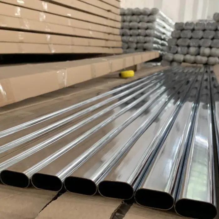 Oval Tubes Steel Oval Pipe Chrome Tubes CTK High Quality Furniture Wardrobe Hanging Clothes Iron Other Furniture Hardware Null