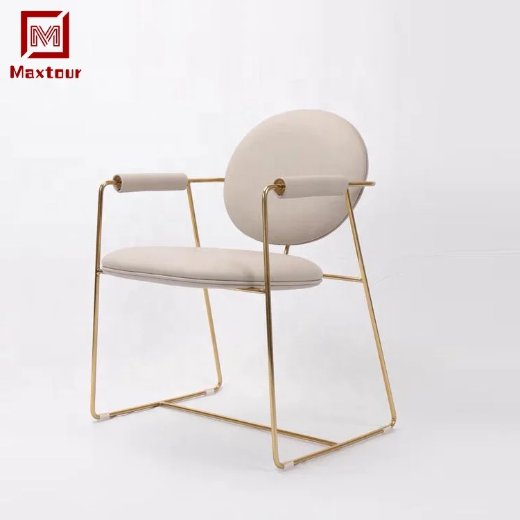 Italy modern simple design luxury elegant restaurant dining room stainless steel metal frame velvet dining chair