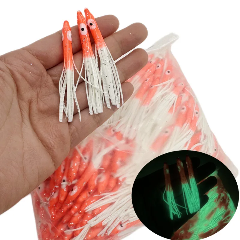 6cm Luminous Fishing octopus skirt squid lure octopus Jig soft bait squid lures