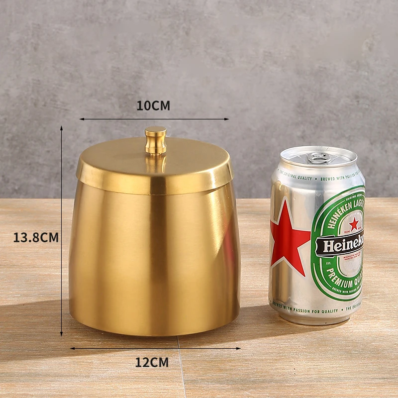 Custom Pocket Ashtray Gold Stainless Steel