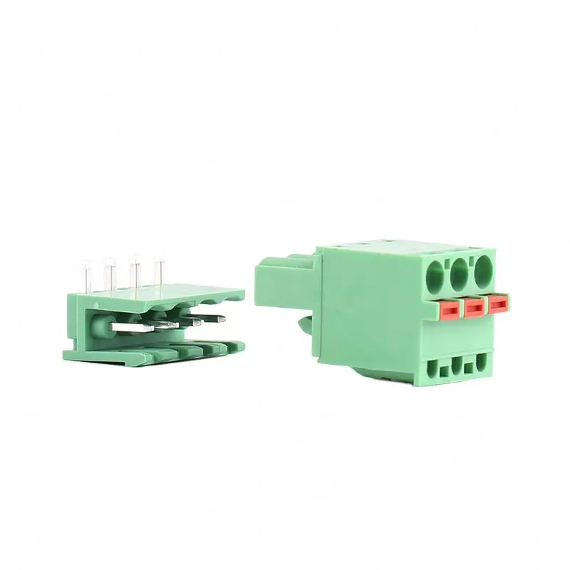 Spring loaded terminal blocks 5.00mm stainless steel wire guard screwless pcb terminal block