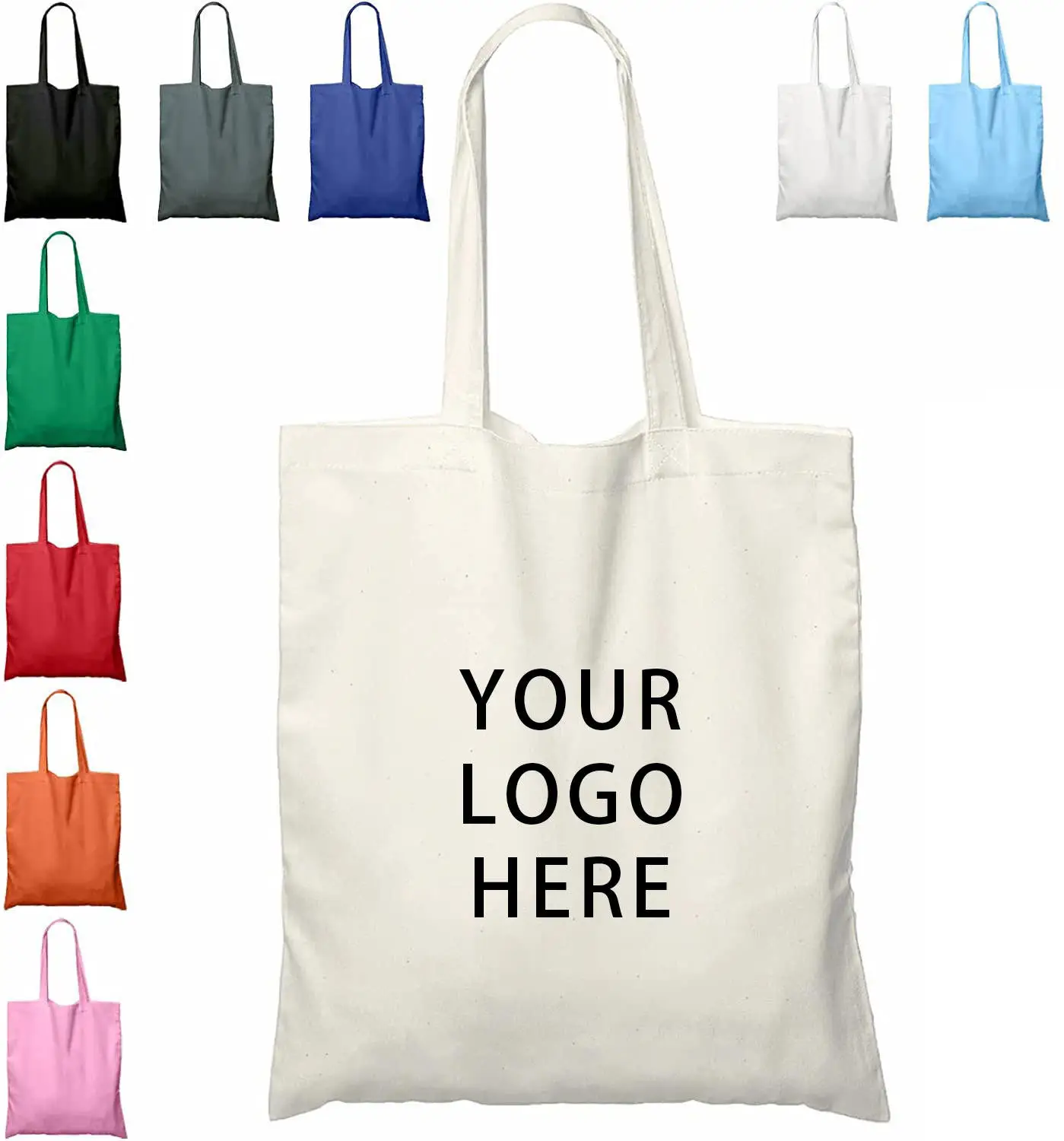 Wholesale Personalized Plain Tote Bag Sublimation Blank Canvas Tote Bags Custom Logo Cotton Canvas Shopping Bag