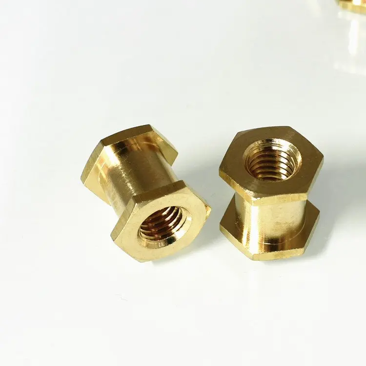 Factory Custom Copper Brass Fastener M2 - M30 Hex Brass Nut CNC Auto Motorcycle Parts