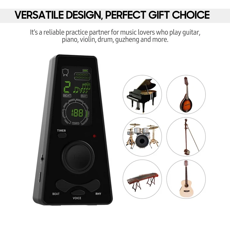 Electronic Digital Metronome with Timer Universal Electronic Metronome with Volume and Beat Speed Control for Guitar Piano