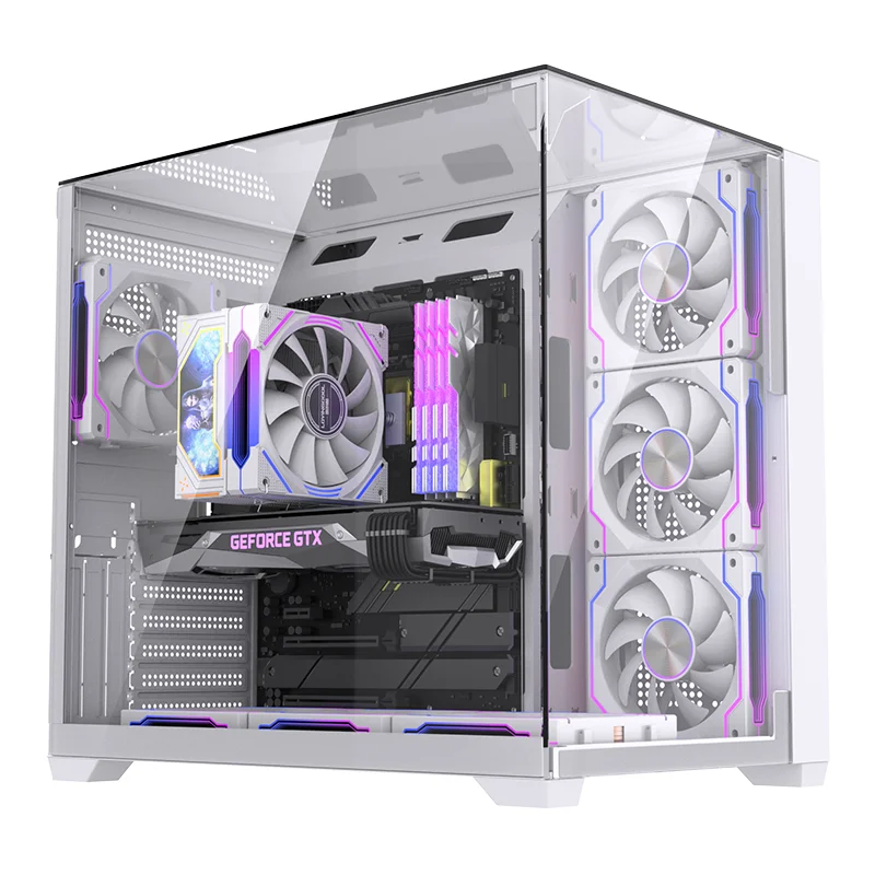 LOVINGCOOL Factory Custom White PC Case Chassis Full Tower ATX M-ATX Mini ITX Gaming CPU Cabinet USB3.0 Computer Cases & Towers