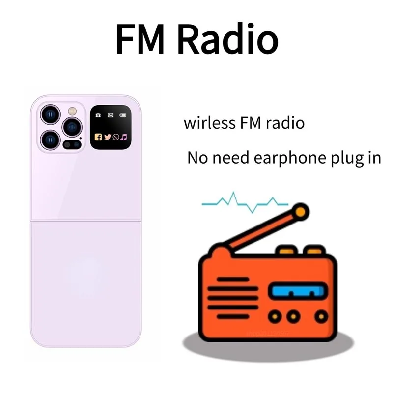 i15 Pro High Definition Rear Camera Dual SIM Card Telephones Emergency Cellphones Flip Mobile Phone Auto Call Record Speed Dial