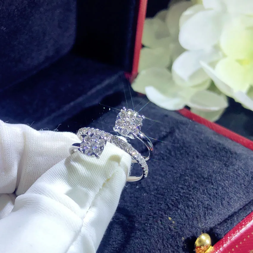 Factory wholesale customization laboratory cultivated diamond rings 18k 14k 9k real gold ring jewelry women