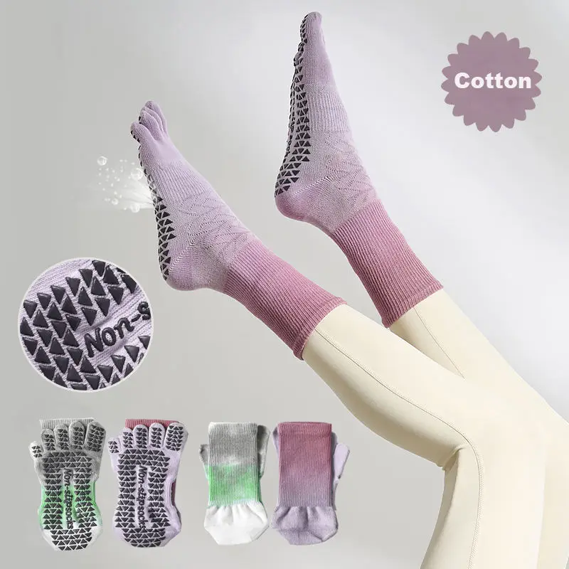 Wholesale high quality custom logo cotton non slip silicone grip indoor fitness Pilates yoga socks women stockings sports socks
