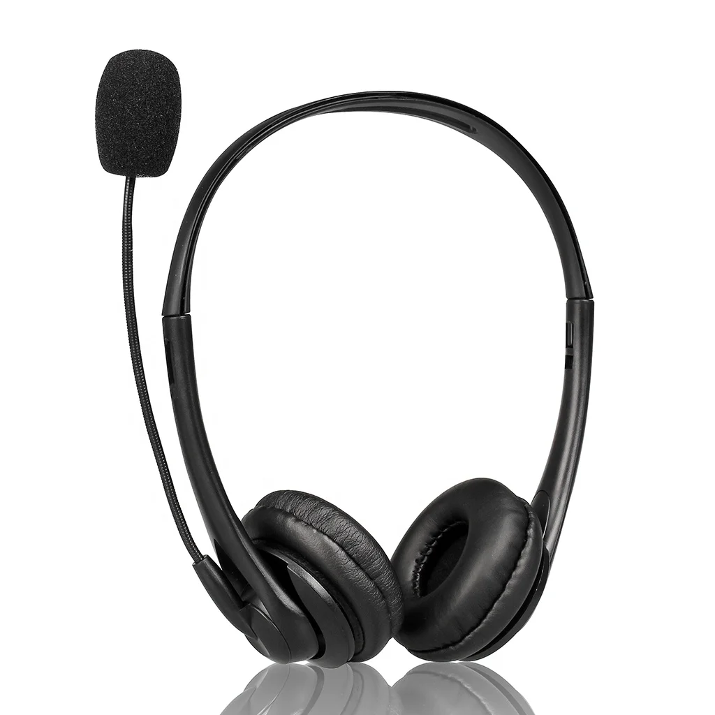Single 3.5mm Jack Mobile Phone/Laptop Headset Call Center Noise Cancelling Headphone With Microphone