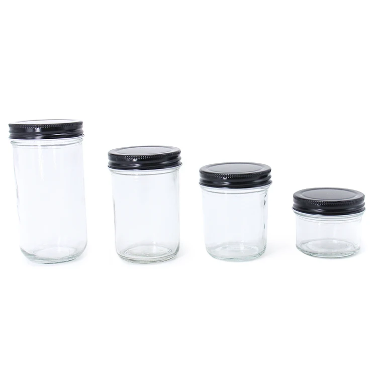 Clear Glass Food Storage Jar Small Size Cookies Candy Canister With Screw Lid For Houseware
