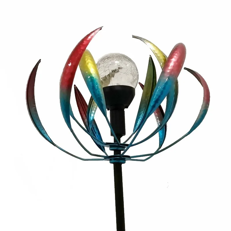 New Outdoor Garden Colorful Anti Rot Metal 3d rotating wind spinner