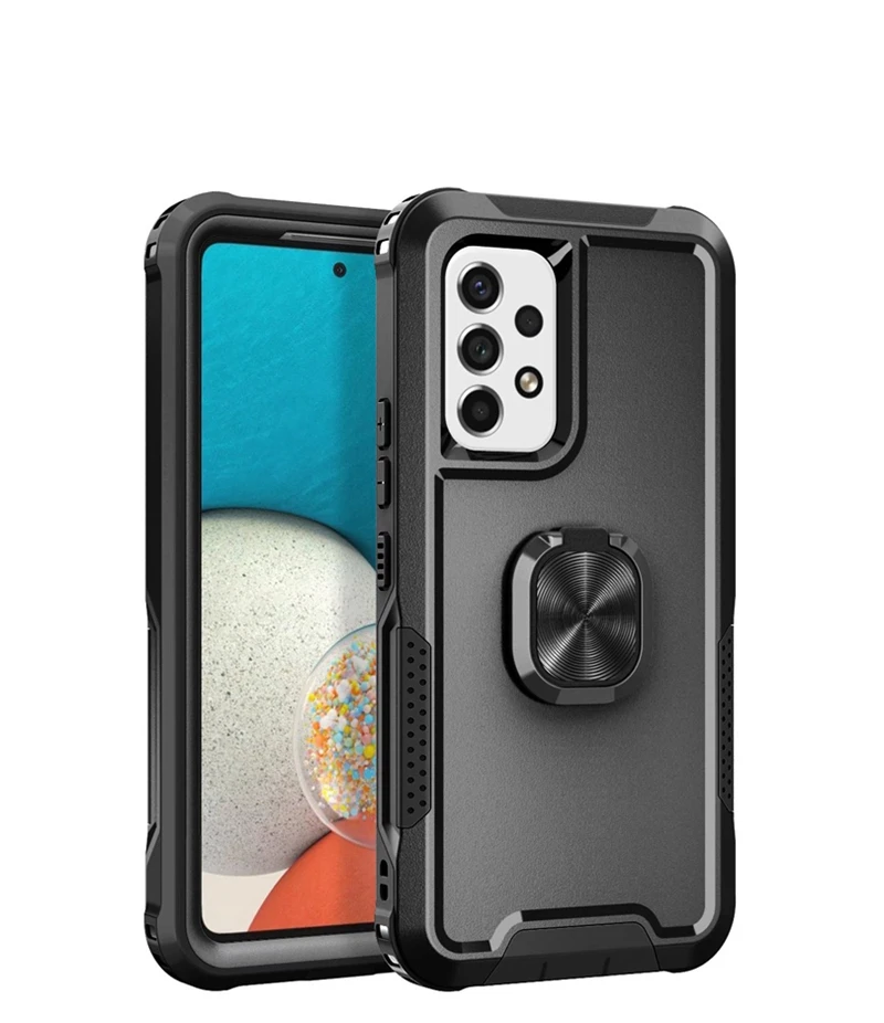 3 in 1 Hybrid Phone Cases Holder Ring Shockproof For Samsung Galaxy A12 A13 A52 A33 A53 A73 5G Back Cover Protection Cell Phone