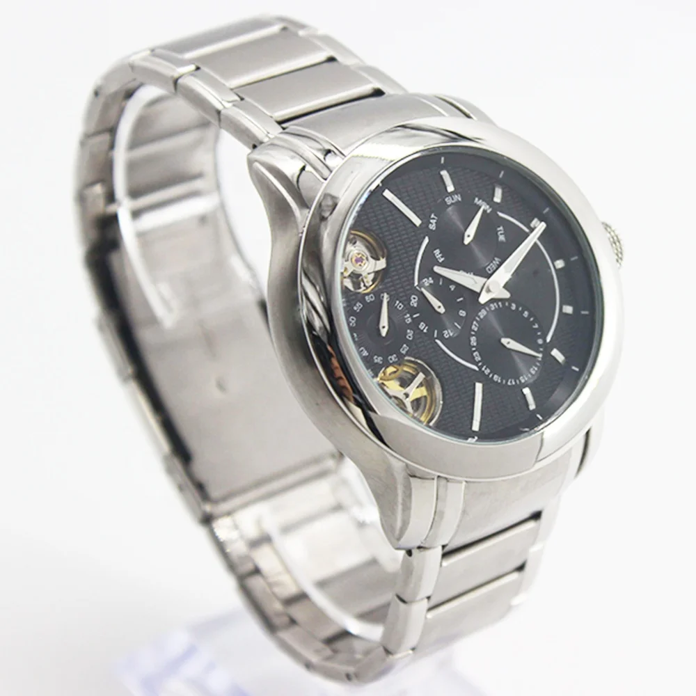 Classic Stainless Steel 316L 6 Hands Chronograph Multi-function Bracelet Automatic Mechanical Watches 10 ATM Water Resistance