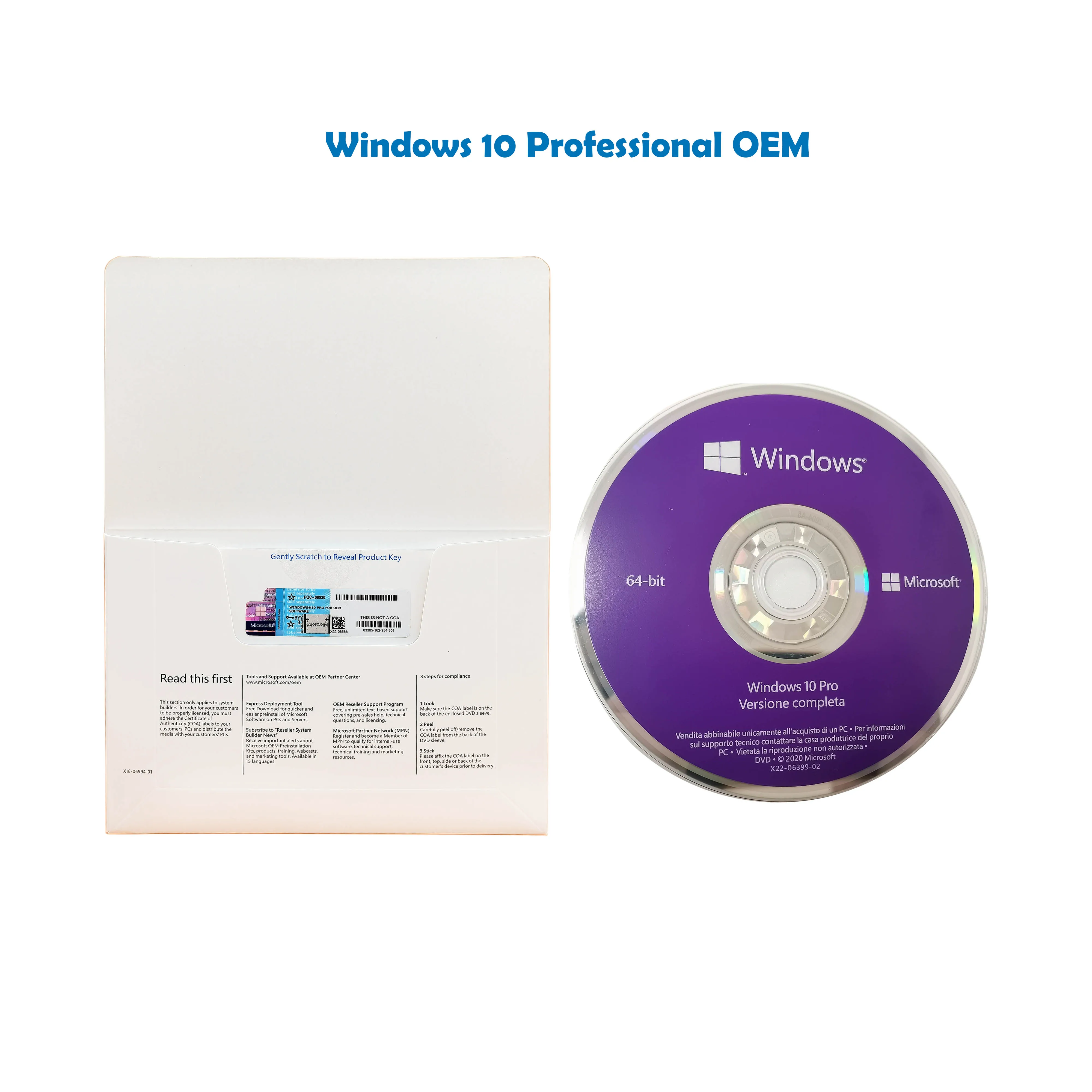 Microsoft Windows 10 Professional OEM лицензионный ключ для windows 10 pro онлайн/загрузка и активация DVD