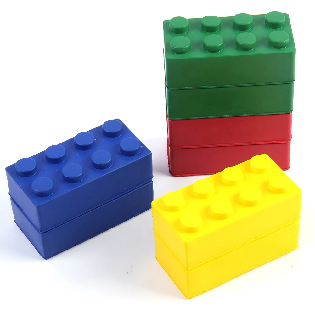 Custom logo printed colorful soft foam brick PU anti stress brick toy foam block construction