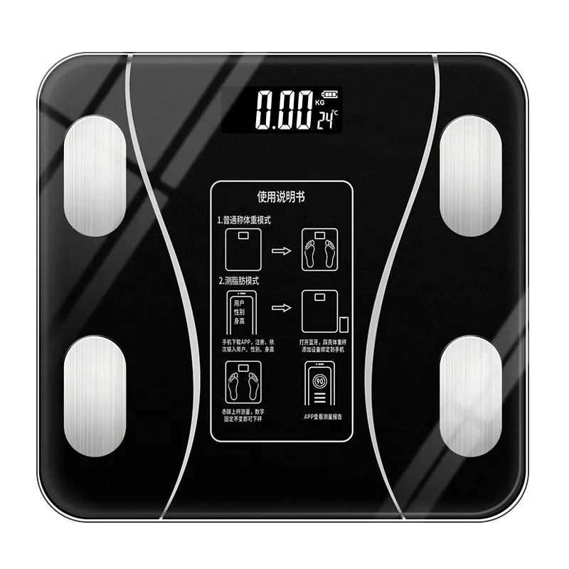 180kg Electronic Weight Digital BT Heart Rate Scale Unique Bluetooth White AAA Body Metal Division Key Power Battery Unit Bone