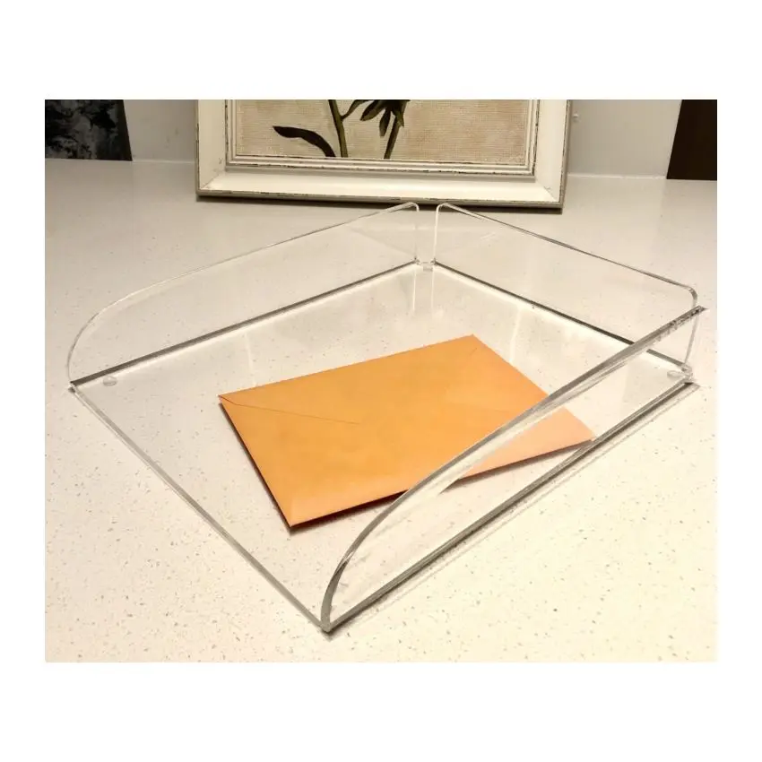 High Quality Acrylic Letter Tray Office Organizer Paper Document Tray Beveled Edges