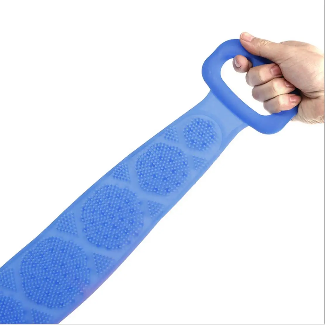 Eco Friendly Silicone Bath Body Brush Exfoliating Long Silicone Body Scrubber, Easy to Clean Lathers Well