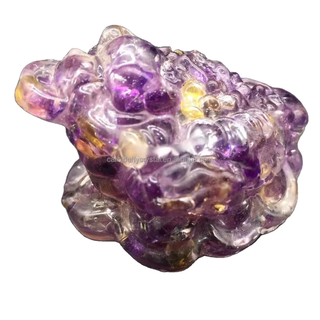 
Wholesale Natural Animal Carved Crystal Resin Fortune Toad for Home Decoration Gifts 