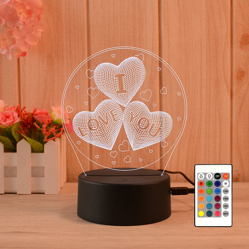Customized Shaped LED Flashing Night Light USB Charging Discoloration 3D Acrylic Visual Lamp