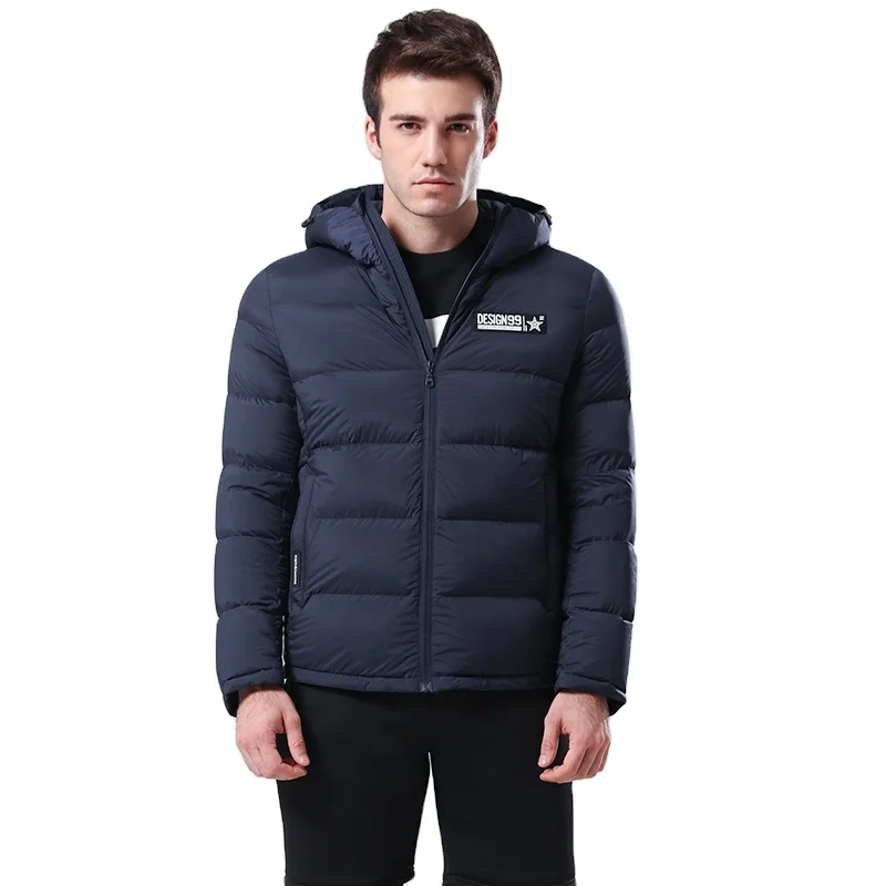 mens down jacket outdoor sport winter keep warm polyester hooded puffer coats for male