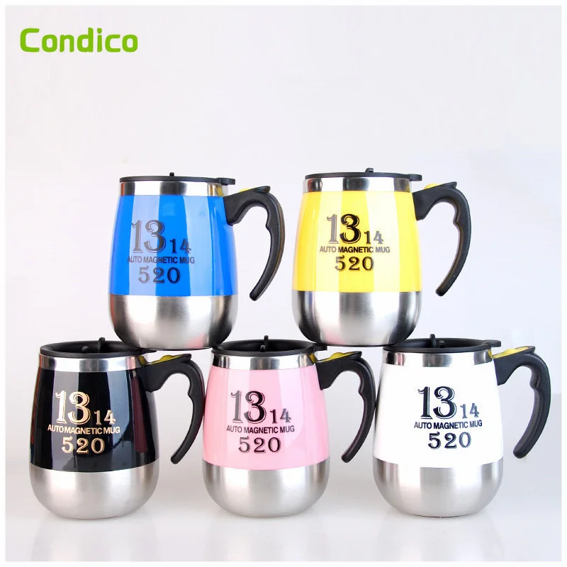 New Creative 304 Stainless Steel Automatic Self Stirring Magnetic Mug Coffee Milk Mixing Cup Blender Smart Mixer Thermal Cup