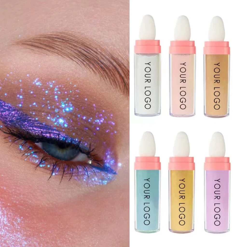 Private Label 3 in 1 Face Lip Body Shimmer powder Long lasting brightening fairy Loose Highlighter powder