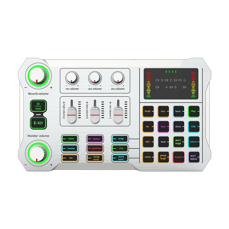 ROCFLY внешний аудиомикшер K1, звуковая карта, микшер для звуковой карты мобильного телефона, преобразователь голоса караоке для прямого эфира или дома Ktv