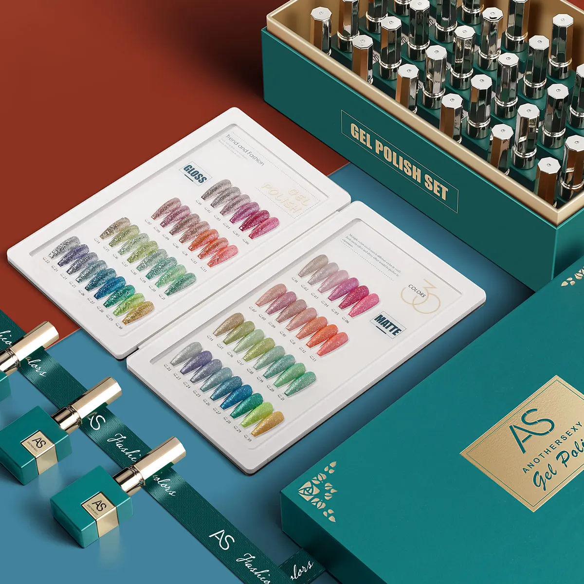 AS Nail Art Product Colors Platinum Gel Kit Diamond Super Glitter Starry Gel Nail Designs Platinum Nail Polish Set